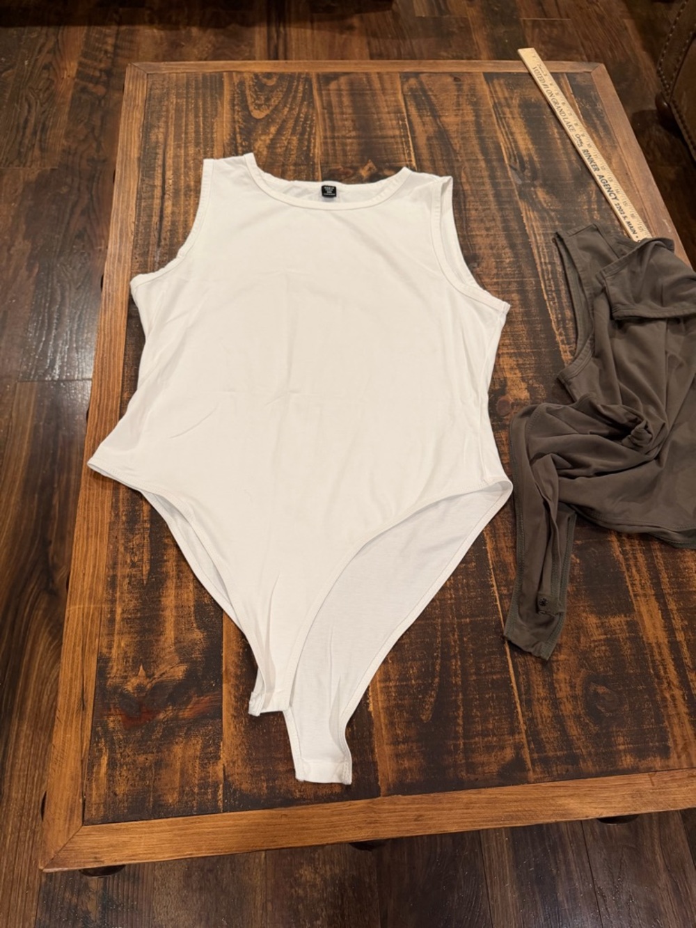 SHEIN White and Sage Green Sleeveless Bodysuit Duo - Picture 6 of 11